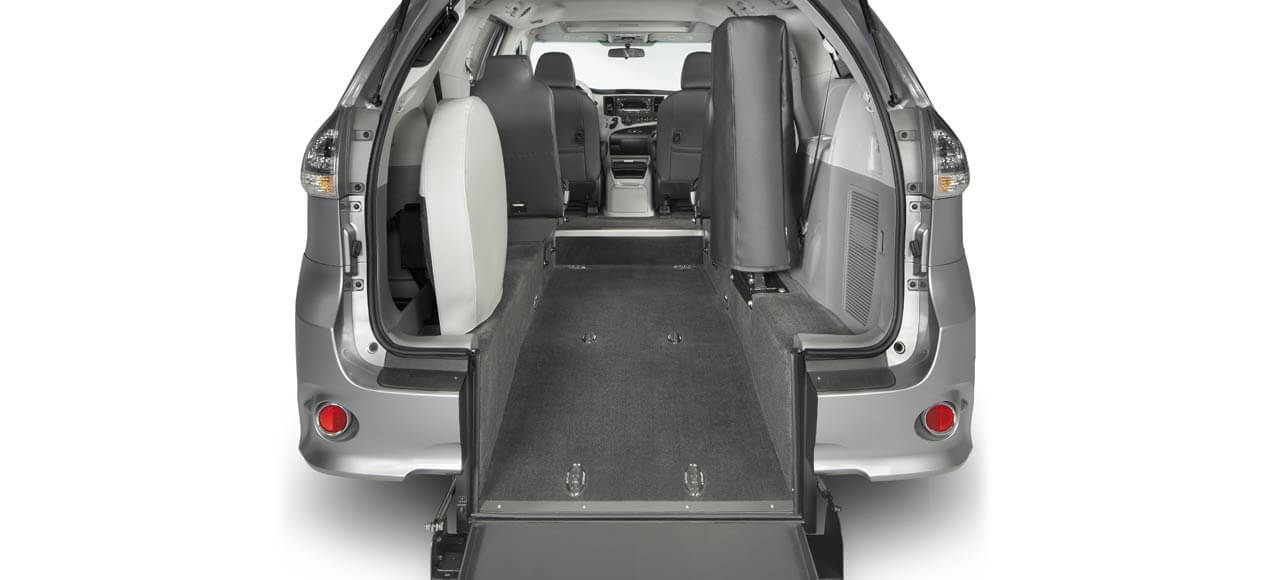 Wheelchair Van Feature Folded Rear Bench Seat